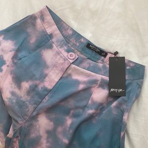 NASTY GAL PETITE tie dye wide leg pants